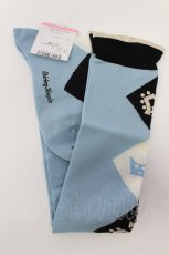 画像2: Shirley Temple / クラウンダイヤオーバーニー 22-24CM サックスＸ白 T-26-02-19-004-ET-ZA-SA-ZT437 (2)