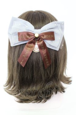 画像1: Amavel / 時計モチーフリボンバレッタ  ミントＸゴールド T-26-02-19-043-CA-AC-SA-ZT