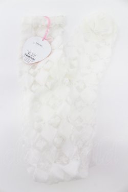 画像2: BABY,THE STARS SHINE BRIGHT / BABYダイヤ柄シースルーオーバーニーソックス  白 T-26-02-19-001-BA-ZA-SA-ZT