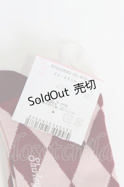 画像3: Shirley Temple / ダイヤ柄オーバーニー 22-24CM ボルドー T-26-02-19-008-ET-ZA-SA-ZT437