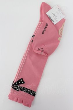 画像2: Shirley Temple / ドットリボンハイソックス 22-24CM ピンク T-26-02-19-002-ET-ZA-SA-ZT