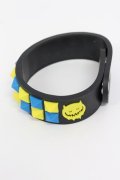 LISTEN FLAVOR / 2連スタッズラバーブレス  黒Ｘ黄色Ｘ青 T-26-02-19-020-PU-AC-SA-ZT