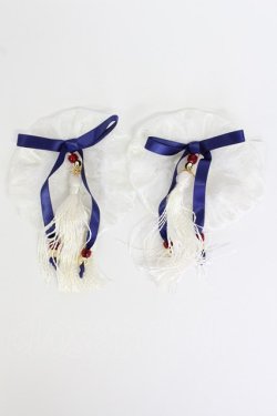 画像1: Amavel / シニヨンカバー  白Ｘネイビー T-26-02-19-021-CA-AC-SA-ZT