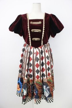 画像1: axes femme kawaii / ドールズサーカスワンピース  ボルドー T-26-02-20-024-AX-OP-SA-ZT