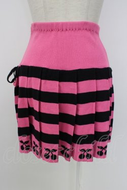 画像2: MILK / チェリーボーダーニットスカート  濃ピンクＸ黒 T-26-02-20-028-ML-SK-SA-ZT