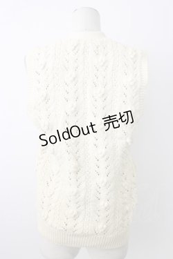 画像2: PINK HOUSE / お花モチーフ使いニットベスト  ベージュ T-26-02-20-006-LO-TO-OW-ZT632