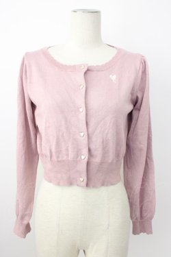 画像1: axes femme kawaii / メルティハートショートカーディガン  ピンク T-26-02-20-008-AX-TO-SA-ZT