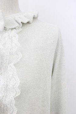 画像4: Nile Perch / リボンレースラメニットカーディガン  シルバー T-26-02-20-001-LO-TO-SA-ZT