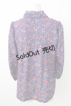 画像2: Jane Marple Dans Le Salon / フラワー総柄ブラウス  青 T-26-02-20-009-JM-SK-SA-ZT