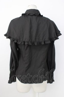 画像2: axes femme kawaii / 刺繍入りケープ付き2wayブラウス  黒 T-26-02-20-012-AX-BL-SA-ZT