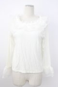 axes femme / チュールフリルリブプルオーバー  白 T-26-02-20-002-AX-TO-SA-ZT