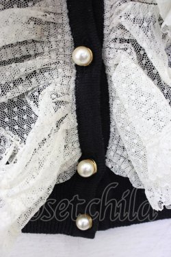 画像4: INGEBORG / ドットチュール使いカーディガン  クロ T-26-02-20-013-LO-TO-OW-ZT