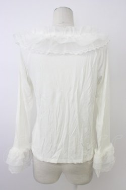 画像2: axes femme / チュールフリルリブプルオーバー  白 T-26-02-20-002-AX-TO-SA-ZT