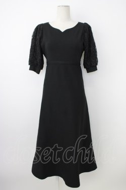 画像1: MISCH MASCH / レース袖Aラインワンピース F 黒 T-26-02-20-018-PU-OP-SA-ZT