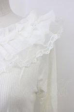 画像3: axes femme / チュールフリルリブプルオーバー  白 T-26-02-20-002-AX-TO-SA-ZT552 (3)