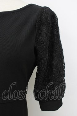 画像4: MISCH MASCH / レース袖Aラインワンピース F 黒 T-26-02-20-018-PU-OP-SA-ZT