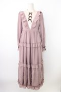 axes femme kawaii / クラシカルフリルロングワンピ  ピンク T-26-02-20-019-AX-OP-SA-ZT
