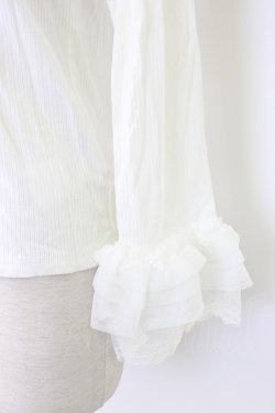 画像4: axes femme / チュールフリルリブプルオーバー  白 T-26-02-20-002-AX-TO-SA-ZT