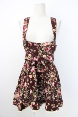 画像1: Ank Rouge / 薔薇柄コーデュロイサススカート M ブラウン T-26-02-20-021-CA-PA-SA-ZT