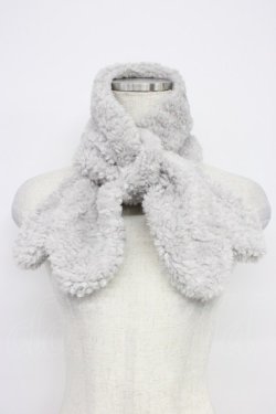 画像1: F i.n.t / リボンタイフェイクボアティペット  グレー T-26-02-21-001-0-ZA-IG-ZT