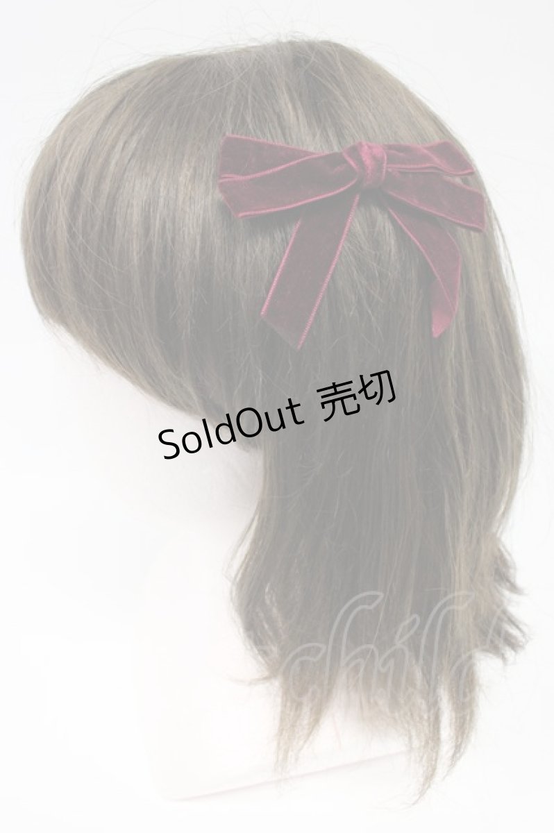 画像1: Fi.n.t / ベロアプチリボンヘアクリップセット  ワイン T-26-02-21-031-CA-AC-OW-ZT633-F001 (1)