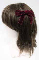 画像1: Fi.n.t / ベロアプチリボンヘアクリップセット  ワイン T-26-02-21-031-CA-AC-OW-ZT633-F001 (1)