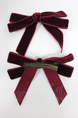 画像2: Fi.n.t / ベロアプチリボンヘアクリップセット  ワイン T-26-02-21-031-CA-AC-OW-ZT