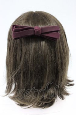 画像1: Fi.n.t / ミルフィーユリボンバレッタ  ワイン T-26-02-21-036-CA-AC-OW-ZT