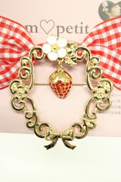 画像3: m petit by misako / AMイチゴビジューブローチ  ゴールド T-26-02-21-011-0-AC-OW-ZT