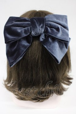 画像1: Fi.n.t / ベロアビッグリボンバレッタ  ブルー T-26-02-21-026-CA-AC-OW-ZT