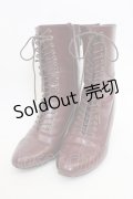 an another angelus / 細レースアップブーツ L ボルドー T-26-02-23-023-CA-SH-SA-ZT