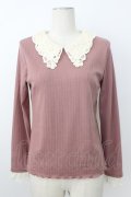 axes femme POETIQUE / レース襟カットプルオーバー M ピンク T-26-02-23-032-AX-TO-SA-ZT