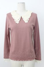 画像1: axes femme POETIQUE / レース襟カットプルオーバー M ピンク T-26-02-23-032-AX-TO-SA-ZH (1)