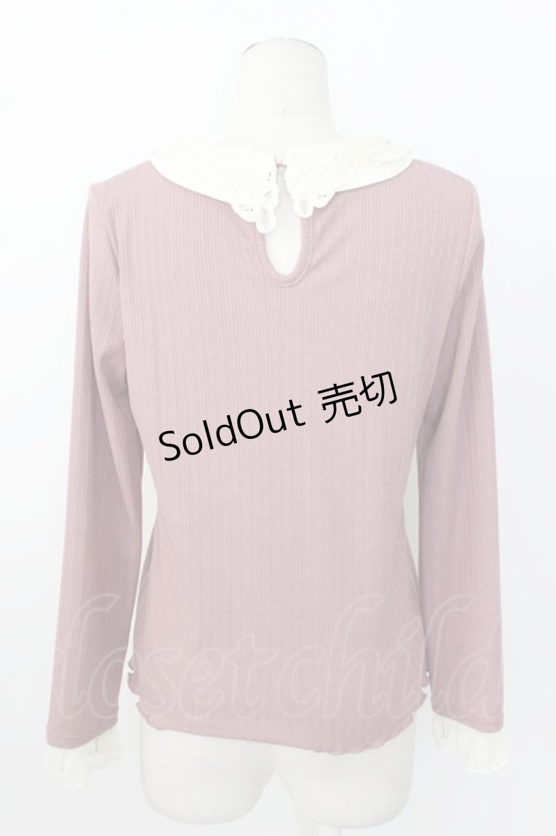 画像2: axes femme POETIQUE / レース襟カットプルオーバー M ピンク T-26-02-23-032-AX-TO-SA-ZH (2)