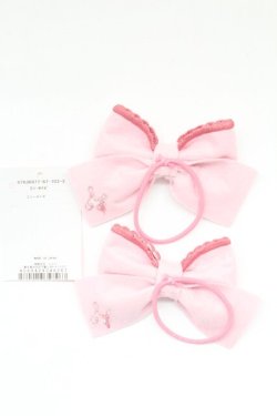 画像2: Shirley Temple / ST刺繍リボンヘアゴム  ピンク T-26-02-24-006-ET-AC-SA-ZT