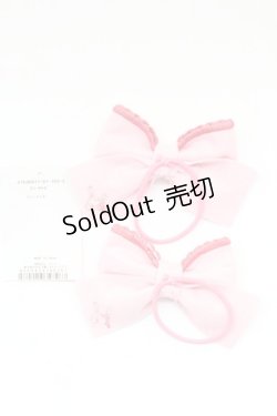 画像2: Shirley Temple / ST刺繍リボンヘアゴム  ピンク T-26-02-24-006-ET-AC-SA-ZT633-F005