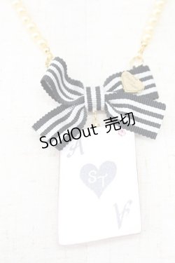 画像2: Shirley Temple / トランプリボンパールネックレス  黒Ｘアイボリー T-26-02-24-038-ET-AC-SA-ZT