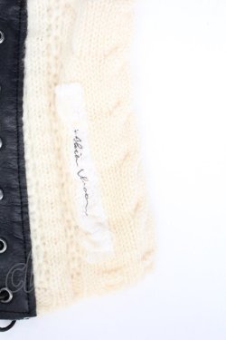 画像2: alice auaa / ニット＆レザーレッグウォーマー  アイボリーＸブラウン T-26-02-24-051-AA-ZA-SA-ZT