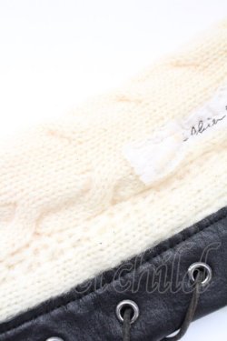 画像6: alice auaa / ニット＆レザーレッグウォーマー  アイボリーＸブラウン T-26-02-24-051-AA-ZA-SA-ZT