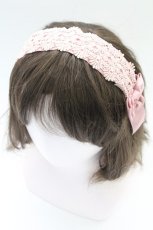 画像1: m petit by misako / TT*AMレースカチューシャ  中桃 T-26-02-24-011-LO-AC-SA-ZT633-F004 (1)