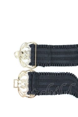 画像4: axes femme / 立体バラ×蝶ゴムベルト  ブラック×ゴールド T-26-02-24-065-AX-BL-SA-ZT