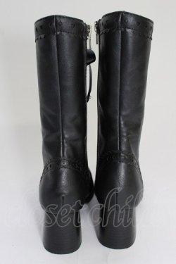 画像2: Innocent World / ハートとダイヤのリボンショートブーツ S 黒 T-26-02-24-070-IW-SH-SA-ZT