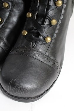 画像5: Innocent World / ハートとダイヤのリボンショートブーツ S 黒 T-26-02-24-070-IW-SH-SA-ZT