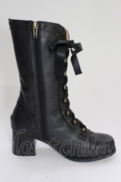 画像6: Innocent World / ハートとダイヤのリボンショートブーツ S 黒 T-26-02-24-070-IW-SH-SA-ZT