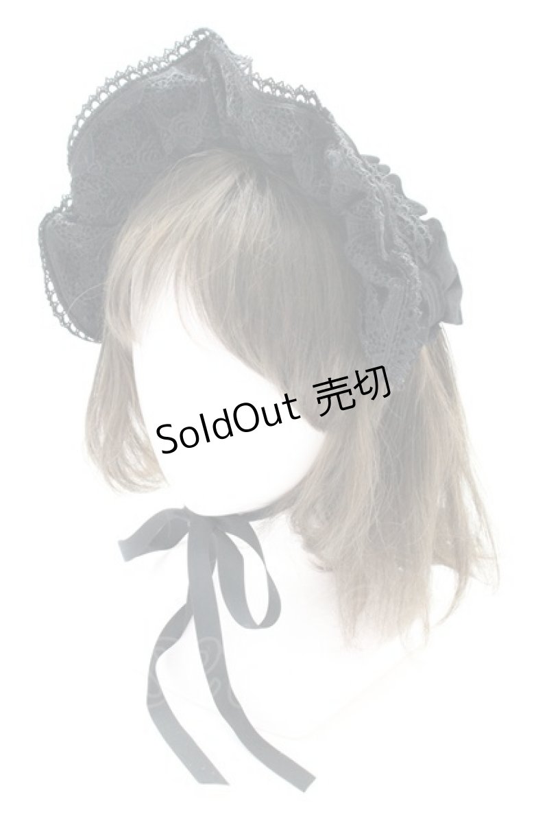 画像1: axes femme kawaii / ベルベットドールハーフボンネット  黒 T-26-02-24-018-AX-AC-SA-ZT633-F005 (1)
