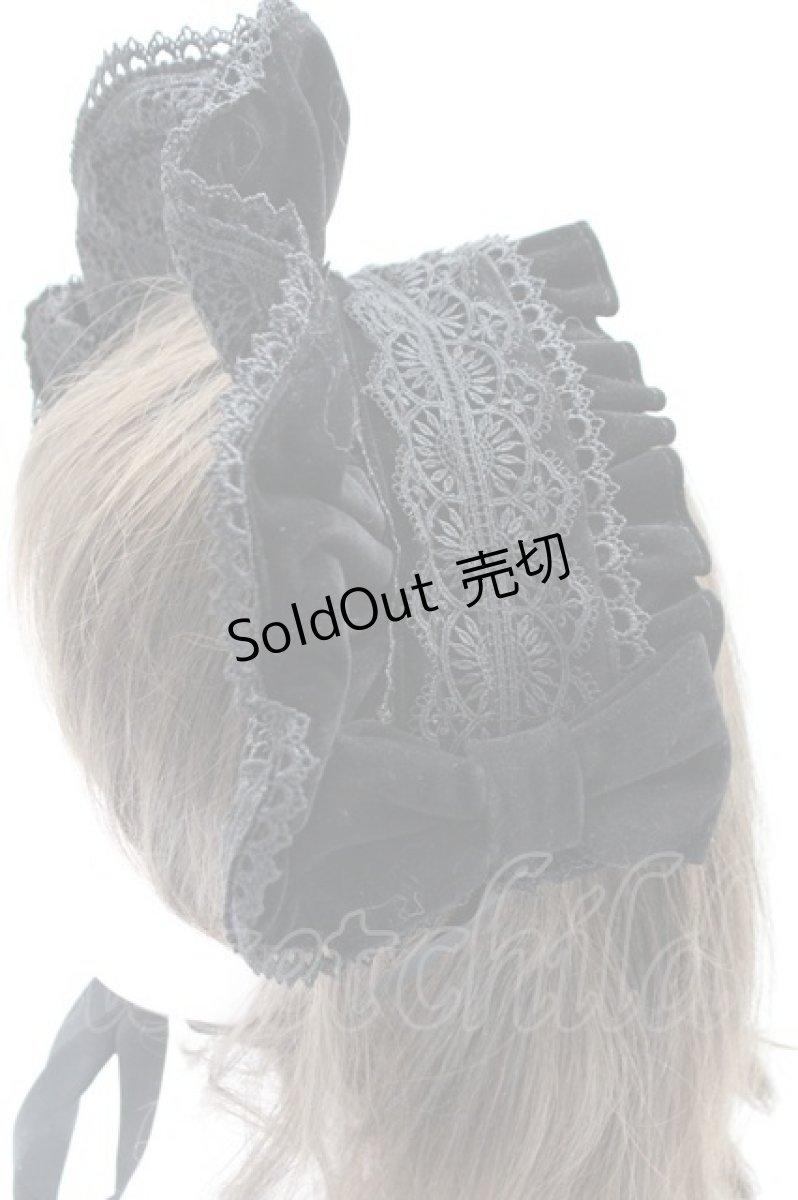 画像2: axes femme kawaii / ベルベットドールハーフボンネット  黒 T-26-02-24-018-AX-AC-SA-ZT633-F005 (2)