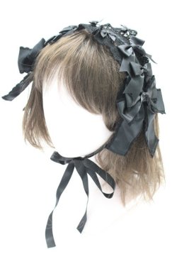 画像1: BABY,THE STARS SHINE BRIGHT / Siestaヘッドドレス  黒 T-26-02-24-019-BA-AC-SA-ZT