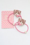Shirley Temple / ねこ刺繍ヘアゴムセット  ピンク T-26-02-24-004-ET-AC-SA-ZT