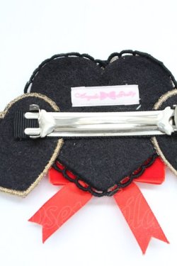 画像4: Angelic Pretty / トリプルハートバレッタ  黒Ｘ赤Ｘピンク T-26-02-24-025-AP-AC-SA-ZT