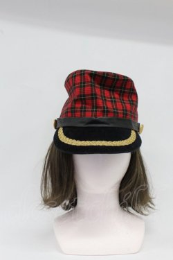 画像1: MALKOMALKA / タータンチェックハット  赤チェックＸ黒 T-26-02-25-026-PU-AC-SA-ZT